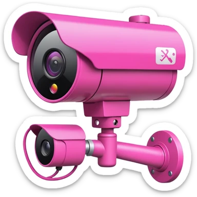 Security Camera pink with graffity sticker