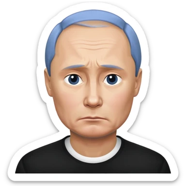 sad face of putin sticker