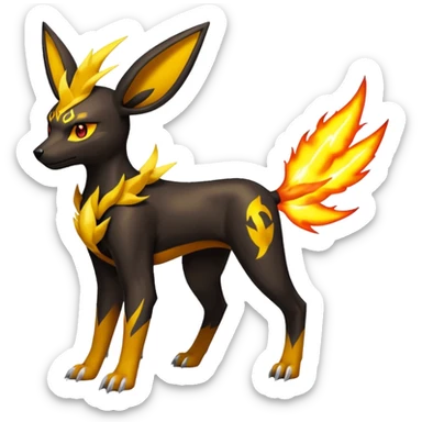 Houndoom-Electrike-Jolteon-Umbreon-Fakémon-hybrid-creature (full body)  sticker