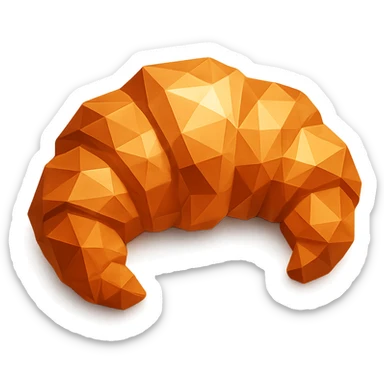 croissant geometric shapes golden brown polygonal style sticker