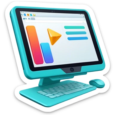 vibrant and modern icon of Animation and Motion Design, featuring elements like a single graphic tablet and stilus, dynamic motion lines, and visuals of the process of creating animated films and GIF animations. The design colorful, and dynamic, without any emojis. The background transparent sticker