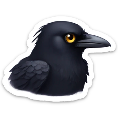 raven with golden eyes sticker