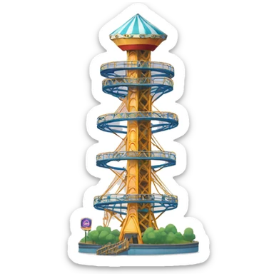Amusement park drop tower sticker