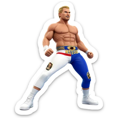 muscular wrestler in the ring sticker
