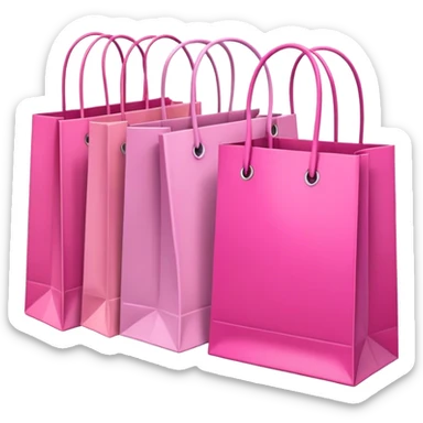 Several shopping bags in multiple different shades of pink sticker