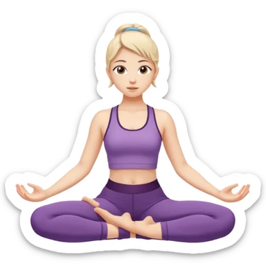 Garudasana by a girl 2D cartoon style sticker
