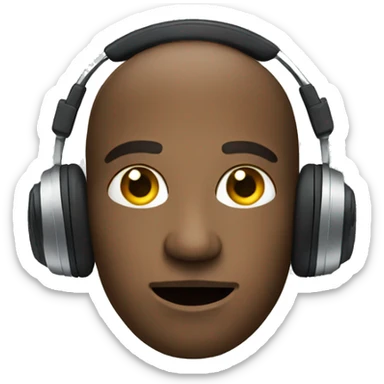 head emoji that listens to music with airmax headphone sticker