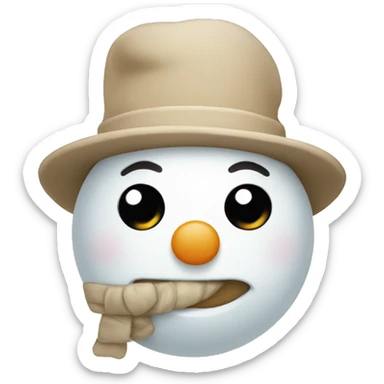Cute beige snowman sticker