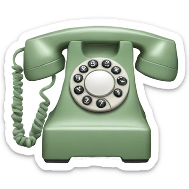 Sage Green vintage phone sticker