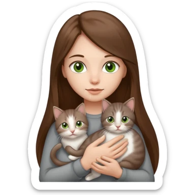 make it with greener eyes and straight long hair with grey kitten sticker