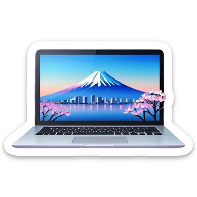 “VIBE25:Tokyo — neon cityscape 🌆 + Mount Fuji 🗻 + cherry blossoms 🌸 + laptops 💻 + origami cranes 🕊️, modern meets traditional, bold and futuristic.” sticker