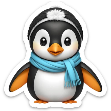 Pingüino with a scarf sticker