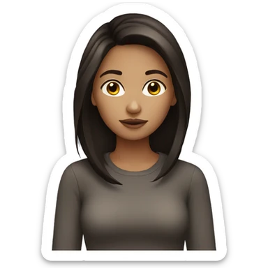 dark brown hair girl  sticker