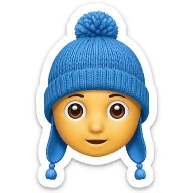 Winter Knit Hat blue  sticker
