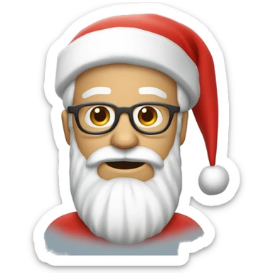 père Noël avec cadeau est costume rouge et barbe blanche sticker