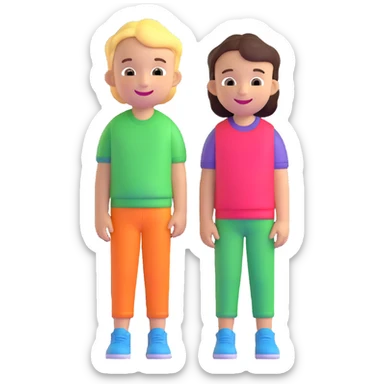 cheerful kid with colorful clothes sticker