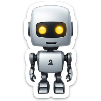 Q-letter shaped robot sticker
