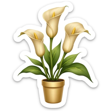 Beige satin Calla plant sticker