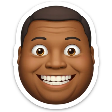 Fat black man missing half of front tooth sticker