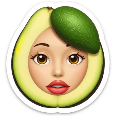 Aguacat con labios grandes  sticker