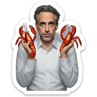 jordan peterson with lobster hands sticker