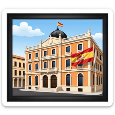 ayuntamiento con una bandera de españa sticker