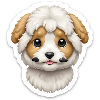 Maltipoo dog longer ears and black eyes sticker