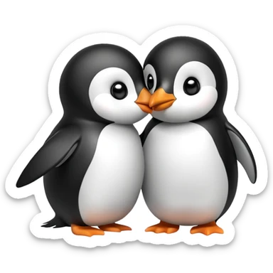 Cute penguin giving a kiss to you  sticker