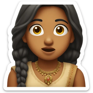 Indian girl with a shocked face sticker