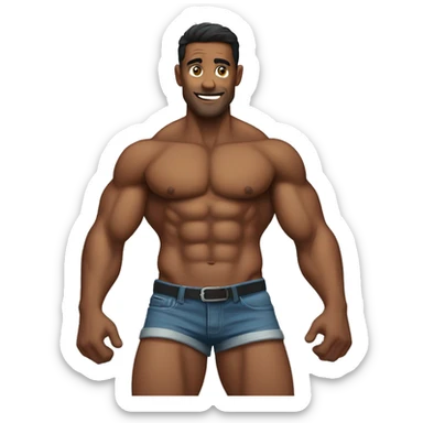 Six pack abs on man sticker