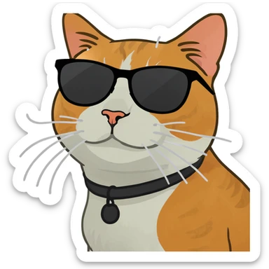 Cat with sunglassesl sticker