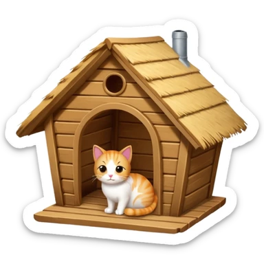 Cat hut sticker