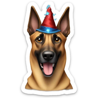 malinois dog with wizard  sticker