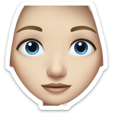 A girl with fair skin, blue eyes, long black hair sticker