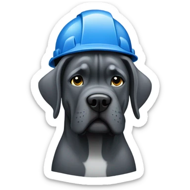 A blue-colored Cane Corso as a construction worker. sticker
