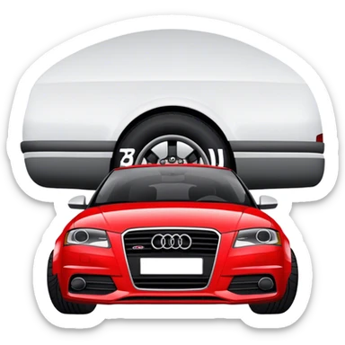 Red audi a3 front facing sticker