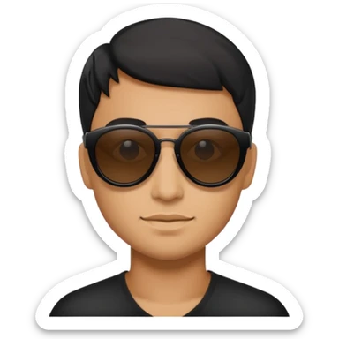 shorkshire con lentes de sol completamente negros sticker