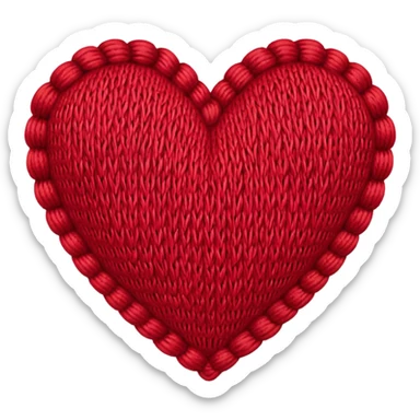 Vintage style, Knitted textured heart  sticker