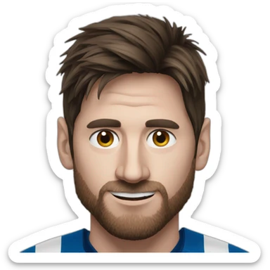 Messi with an auréole sticker