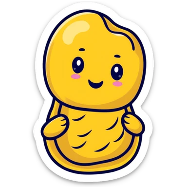 cute peanut character with happy face sticker
