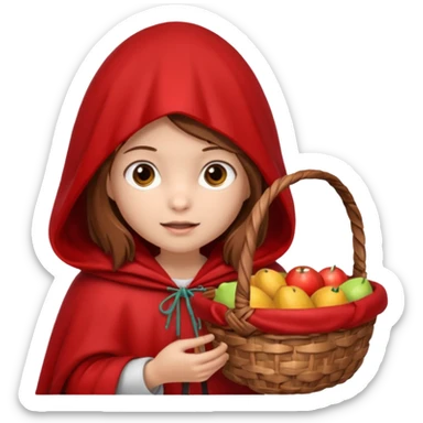 little red riding hood with brown hair 10 years old sticker