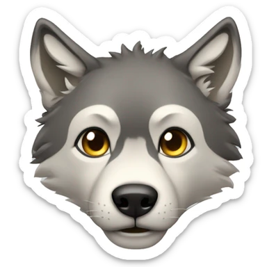 Face gentil loup sticker