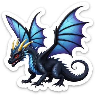 black dragon with butterfly wings sticker