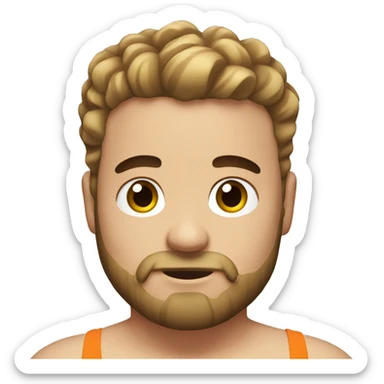 Guy, chubby, swimwear brow hair beard sticker