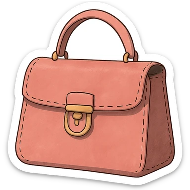 ghibli style pink designer purse sticker