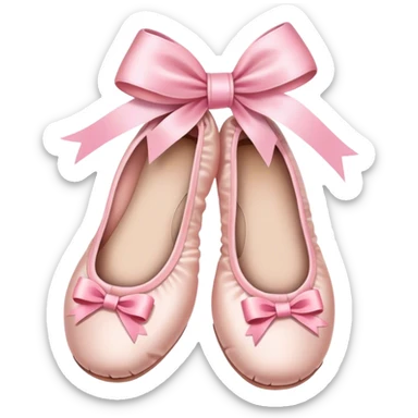 ballet shoes with a bow sticker