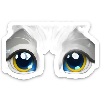 Cat crying snowflakes sticker