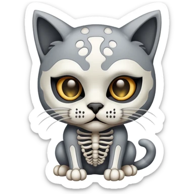 a cute cat wearing skeletal mask 🥺🥺🥺 sticker