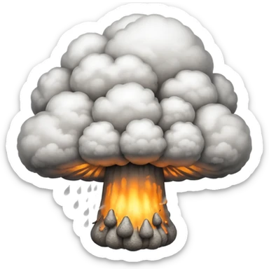 An emoji that depicts the cloud of a nuclear explosion sticker
