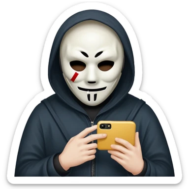 Ghostface from Scream with a phone sticker